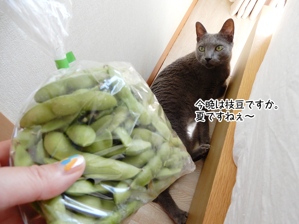 今晩は枝豆ですか。夏ですねぇ～