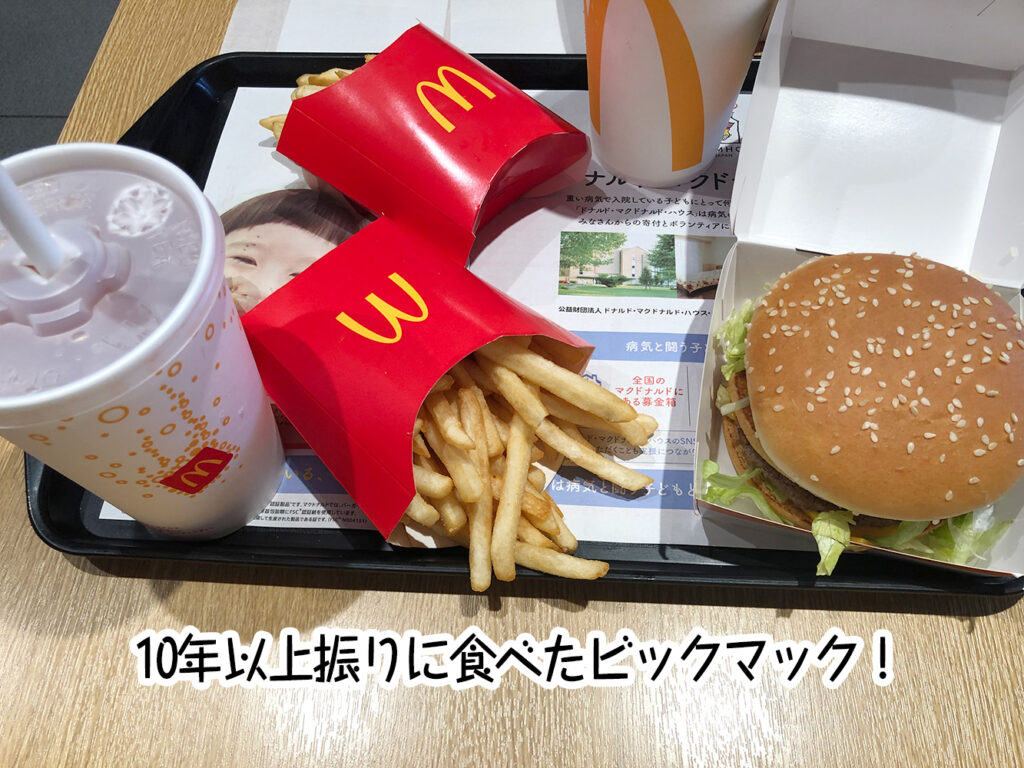 10年以上振りに食べたビックマック!
