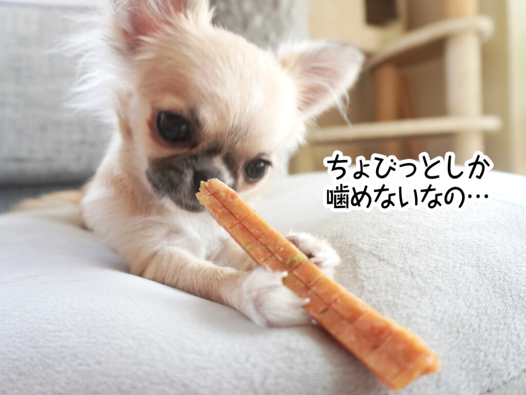 ちょびっとしか噛めないなの…