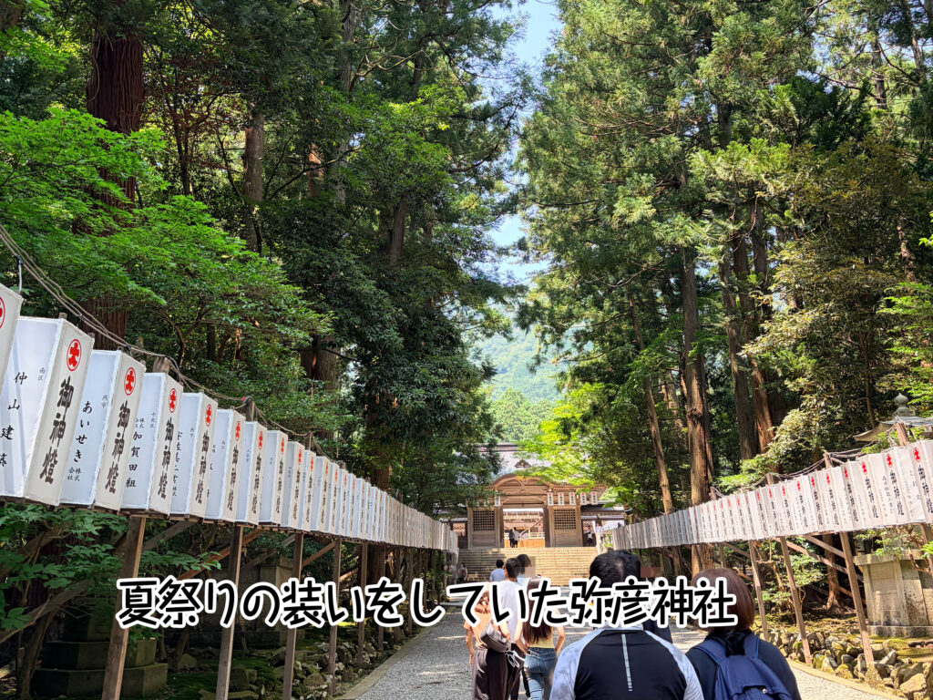 夏祭りの装いをしていた弥彦神社