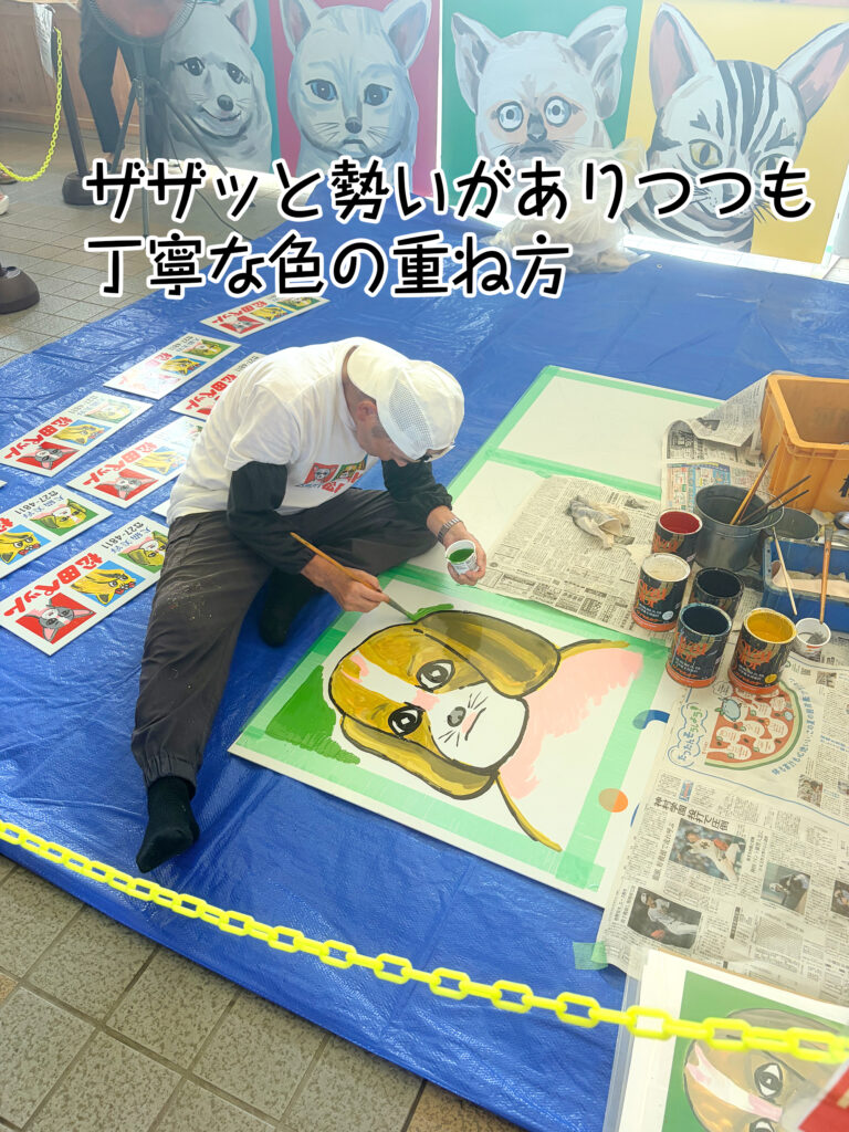 ザザッと勢いがありつつも丁寧な色の重ね方